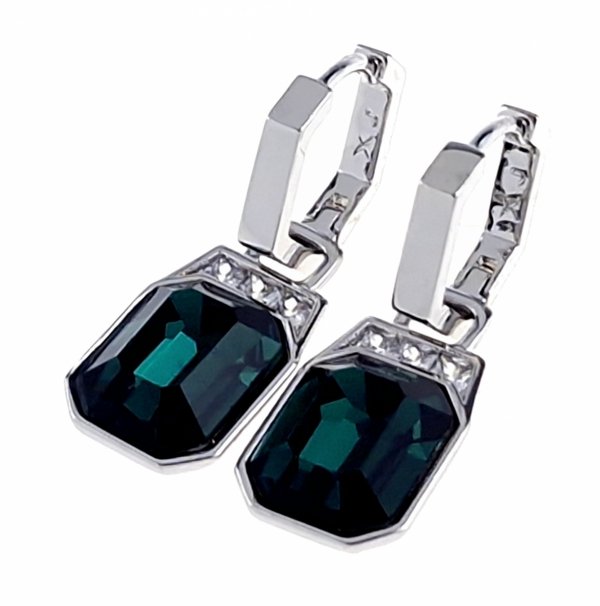 2490 Srebrne kolczyki Austrian Crystal pozłacane białym złotem wiszące
