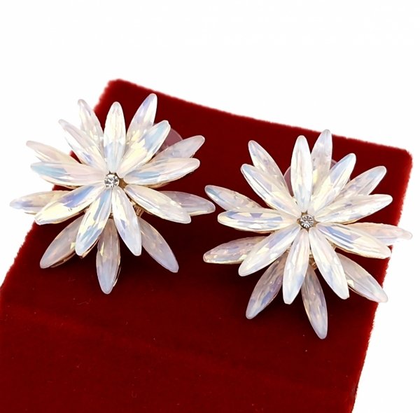 3369 Kolczyki złote pozłacane wtyczki 14K cyrkonie 