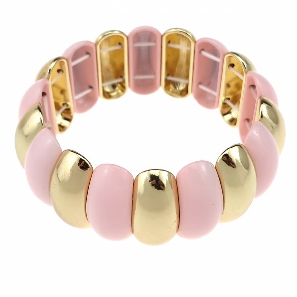 1592f Szeroka bransoletka akrylowa na gumce jubilerskiej rozciągliwa 