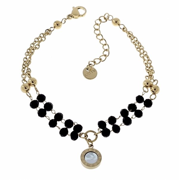 3475 Bransoletka złota 17+3 stal chirurgiczna 316L nierdzewna