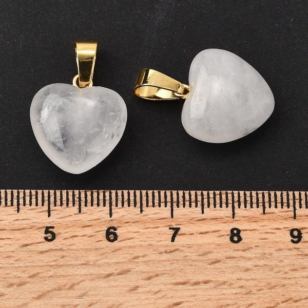 3729i Zawieszka kryształ górski kamień naturalny serce