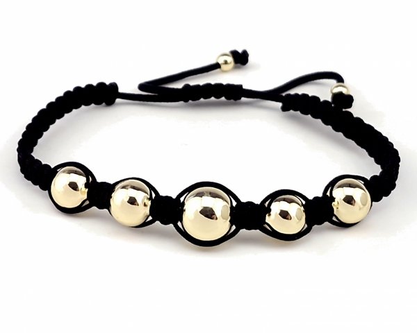 1472 Bransoletka elegancka pozłacana 14k zaciągana sznurek