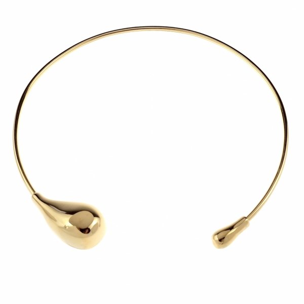 op343 Złoty łańcuszek naszyjnik stal chirurgiczna 316L sztywny choker 