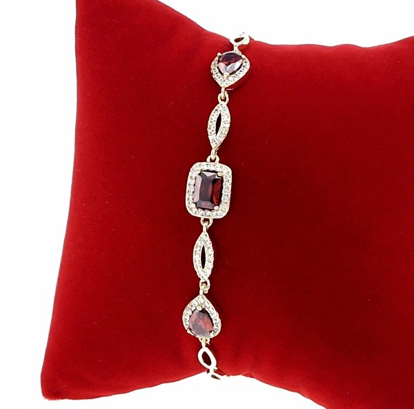 0100c Bransoletka złota cyrkonie 19cm pozłacana 18k Xuping 