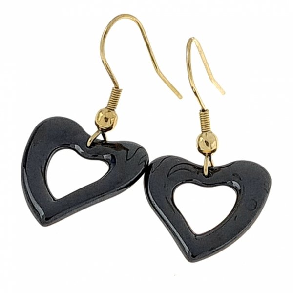 2224 Kolczyki złote stal chirurgiczna nierdzewna celebrytki wiszące serce