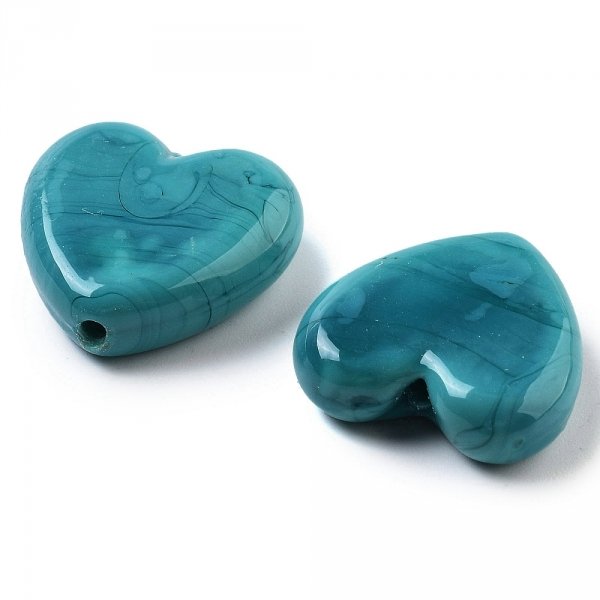 sz84 Półprodukt do wyrobu biżuterii w kształcie serca, turkusowe