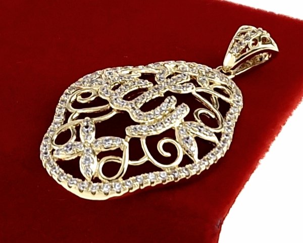 813 Złota zawieszka cyrkonie błyszcząca pozłacana 14k Xuping 