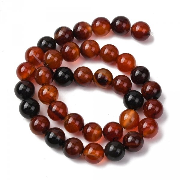3106 Agat kamień naturalny kula 10mm pasmo 38cm