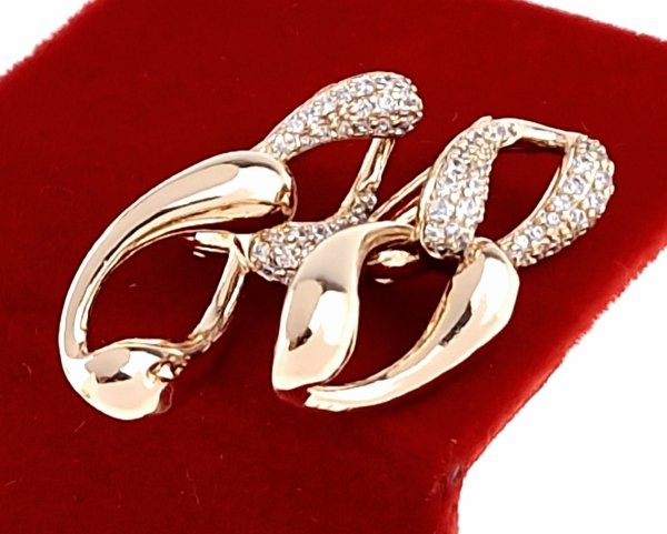 2150 Złote kolczyki cyrkonie pozłacane 18k Xuping wiszące 