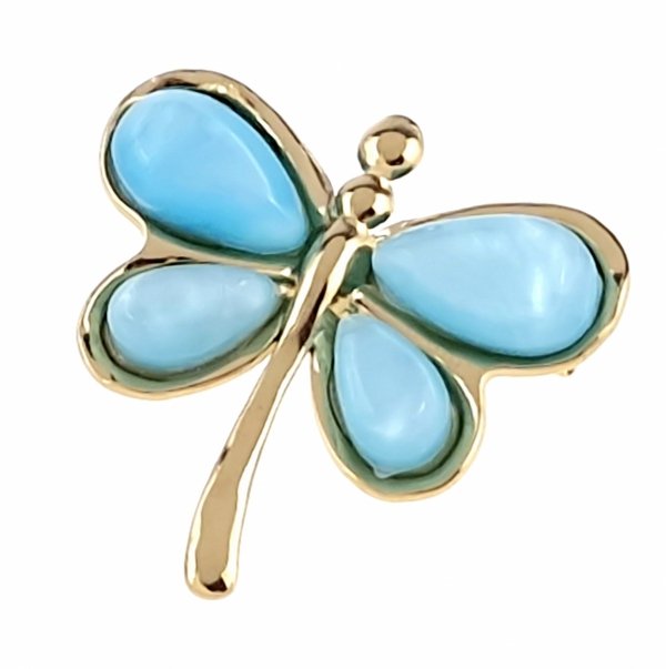4617 Elegancka broszka złota stal chirurgiczna przypinka motyl