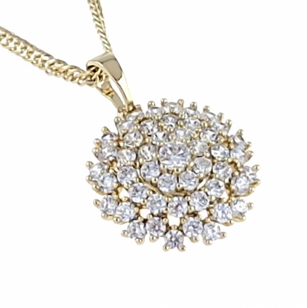4911 Złota zawieszka cyrkonie błyszcząca pozłacana 14k Xuping 