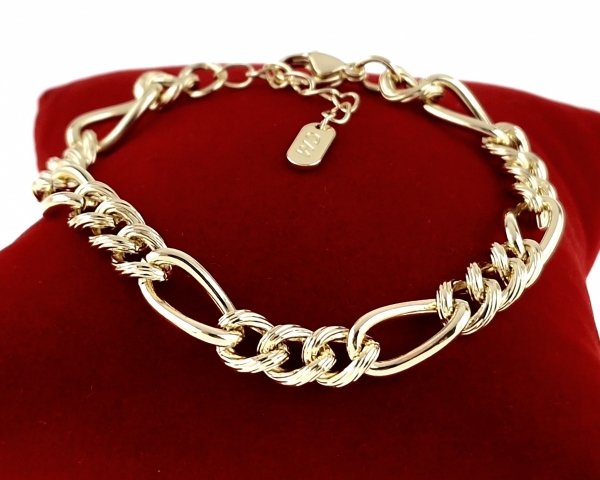 3602 Bransoletka elegancka złota 16,5+3cm pozłacana 14k