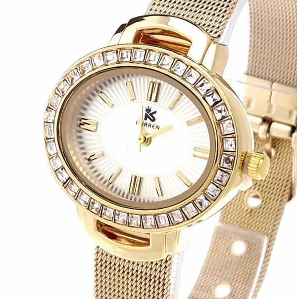 0195 Zegarek damski złoty stal chirurgiczna Kurren elegancki klasyk