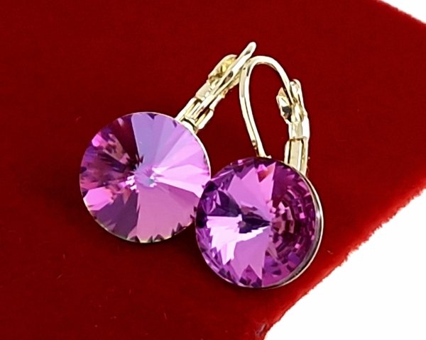 DUPLIKAT: 646 Kolczyki złote Austrian Crystal cyrkonia pozłacane 14k Xuping wiszące
