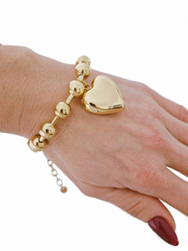 387b Bransoletka złota 19+5 stal chirurgiczna 316L Aisadi serce