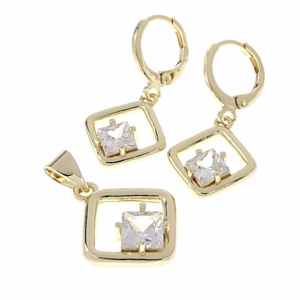 4965 Komplet złoty pozłacany 14k kolczyki zawieszka 