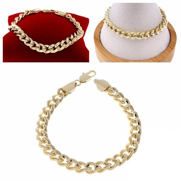 3515 Bransoletka elegancka złota 19cm pozłacana 14k 