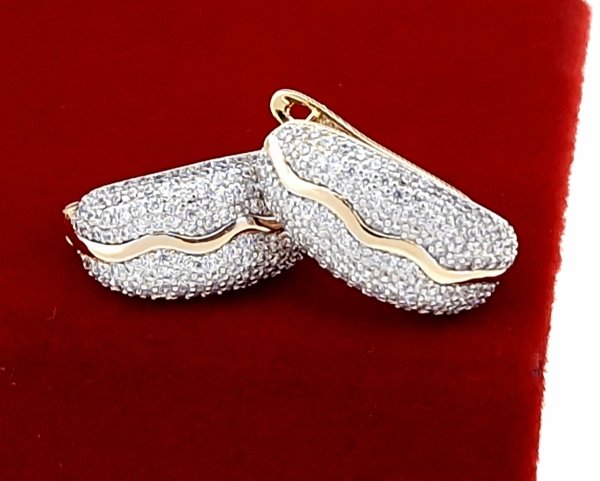 0243 Kolczyki złote cyrkonia pozłacane 18k Xuping wiszące 