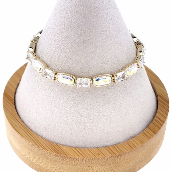 3586 Bransoletka elegancka złota 17+3cm pozłacana 14k Xuping Austrian Crystal