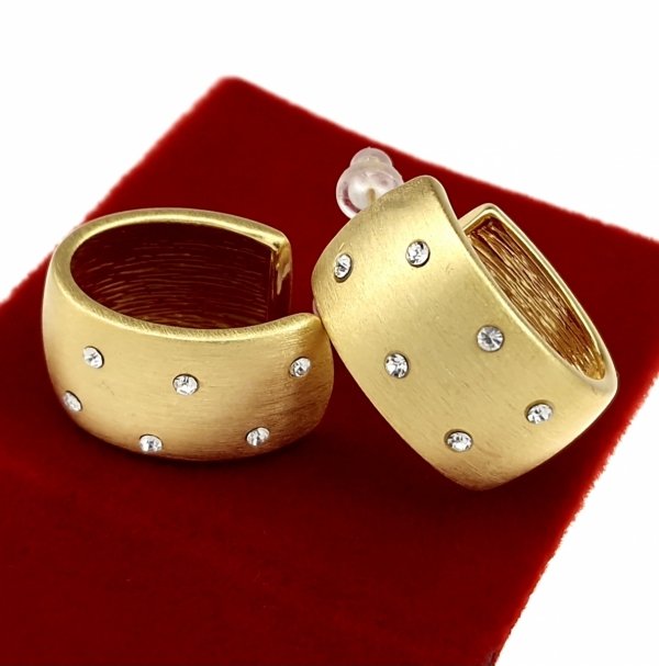 3225 Kolczyki złote pozłacane wiszące 14K cyrkonie 