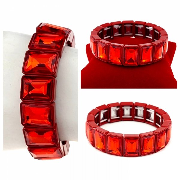 2049 Bransoletka elegancka na gumce rozciągliwa kryształki