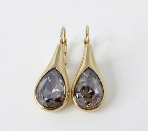 1417 Kolczyki złote pozłacane wiszące 14K cyrkonie