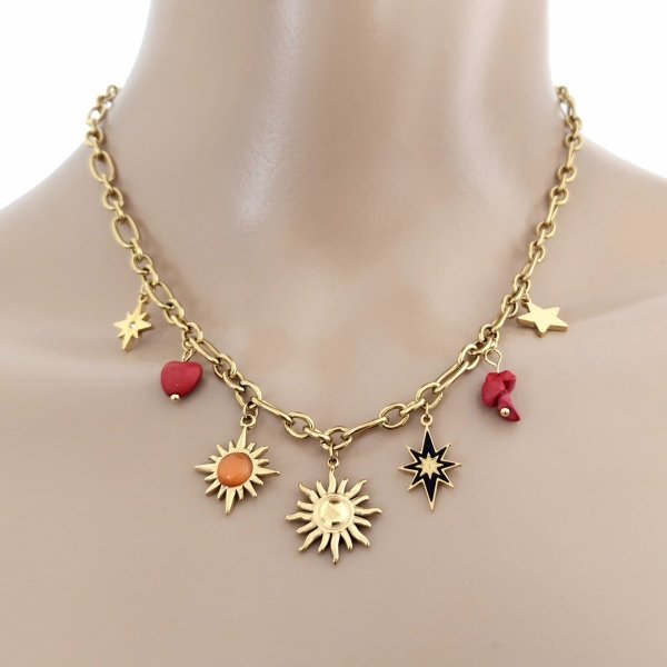 843c Złoty łańcuszek 41+5cm naszyjnik stal chirurgiczna nierdzewna 316L