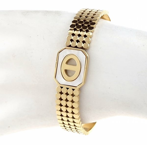 n18 Bransoletka złota 6cm stal chirurgiczna bangla 316L 