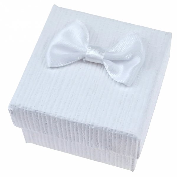 pu51 Pudełko prezentowe na biżuterię kolczyki lub pierścionek ozdobne z kokardką