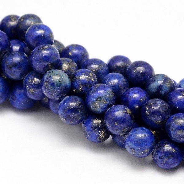 sz32 Lapis lazuli kamień naturalny 8mm pasmo sznur 38cm