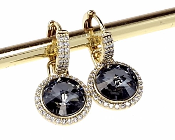 2014 Kolczyki złote pozłacane cyrkonie wiszące 14K Xuping Austrian Crystal