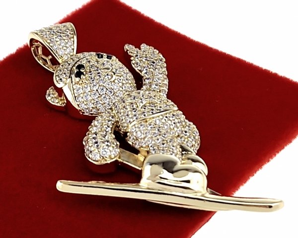 2921 Złota zawieszka cyrkonie błyszcząca pozłacana 14k Xuping miś