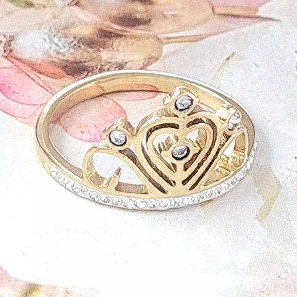 2329d Pierścionek 17,30mm złoty stal chirurgiczna