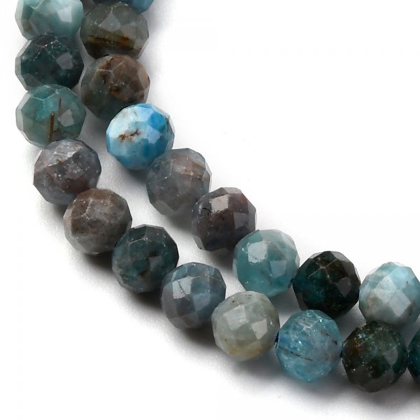 3983 Apatyt fasetowany okrągły kamień naturalny 4mm pasmo 38cm