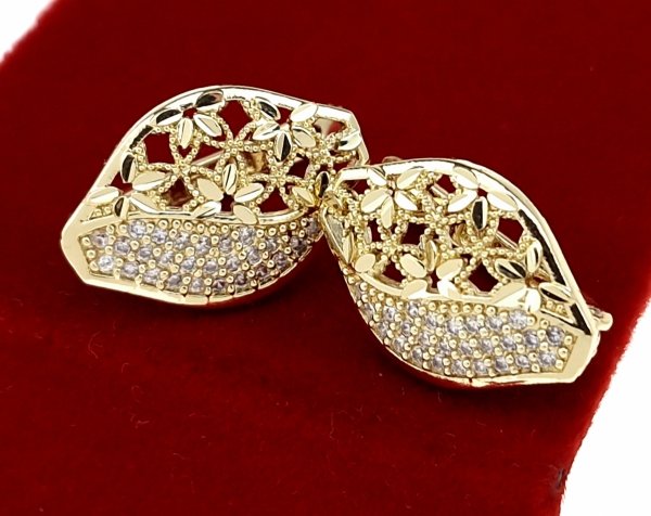 218c Kolczyki złote pozłacane 14k wiszące  