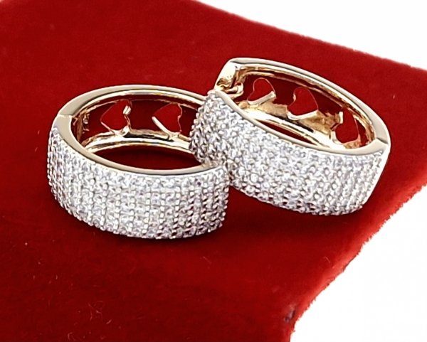 1043 Kolczyki złote cyrkonia pozłacane 18k Xuping wiszące 