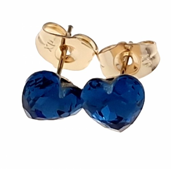 765 Kolczyki złote Austrian Crystal cyrkonia pozłacane 18k Xuping wtyczki serce