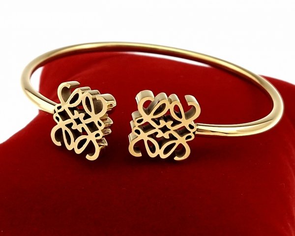 0678 Bransoletka złota 6cm stal chirurgiczna bangla 316L 