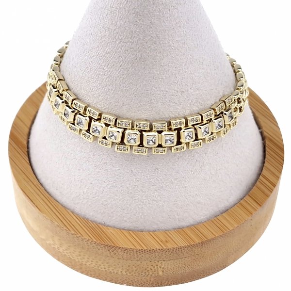 2501 Bransoletka elegancka złota 17+2cm pozłacana 14k Xuping cyrkonie