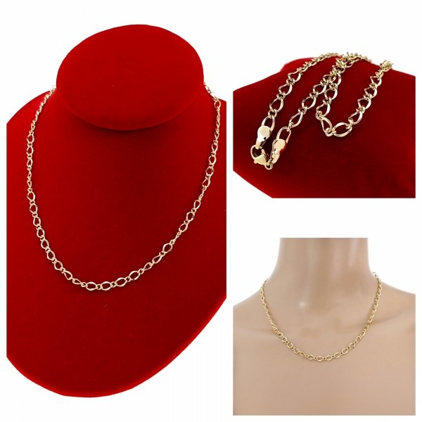 4739 Złoty łańcuszek 45cm stal chirurgiczna 316L nierdzewna 