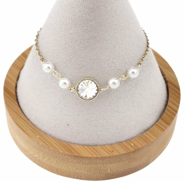 4079 Bransoletka elegancka złota 17,5+5cm pozłacana 14k Xuping Austrian Crystal