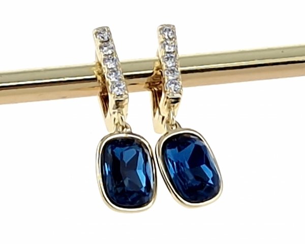 4896 Kolczyki złote pozłacane Austrian Crystal wiszące 14K cyrkonie Xuping 