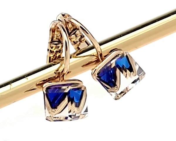 3829 Kolczyki złote Austrian Crystal cyrkonia pozłacane 18k Xuping wiszące