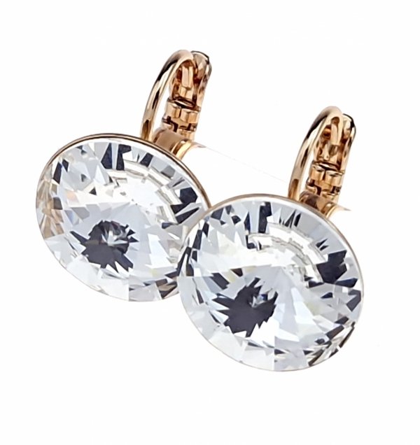 1042 Kolczyki złote pozłacane 18k wiszące Austrian Crystal