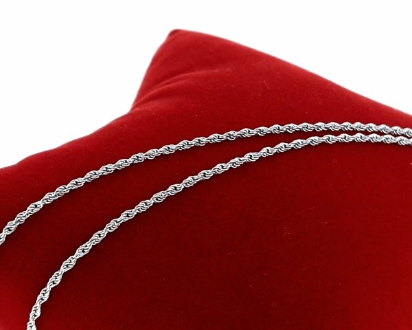 722b Srebrny łańcuszek 45cm 1,6mm stal chirurgiczna 316L nierdzewna 