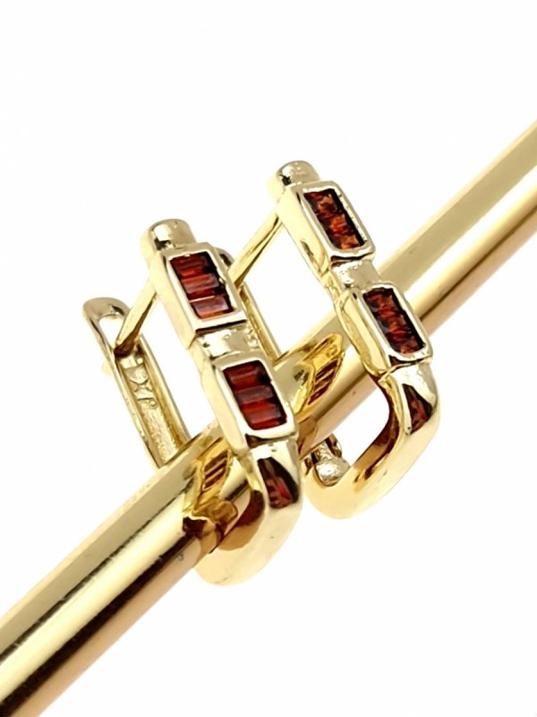 0194 Kolczyki złote pozłacane cyrkonie wiszące 14K Xuping 
