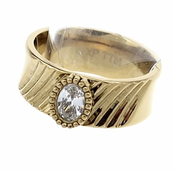 2514 Pierścionek złoty stal chirurgiczna nierdzewna 316L 