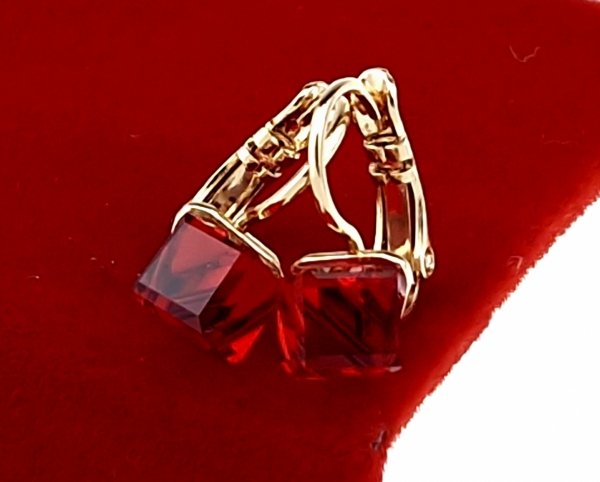4020c Kolczyki złote Austrian Crystal cyrkonia pozłacane 18k Xuping wiszące