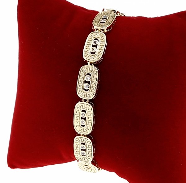 4154 Bransoletka elegancka złota 17+2cm pozłacana 14k cyrkonie