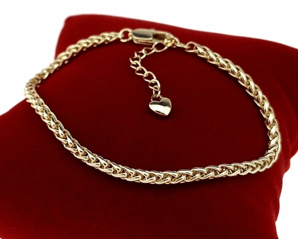 3951 Bransoletka elegancka złota 17,5+5cm pozłacana 14k 